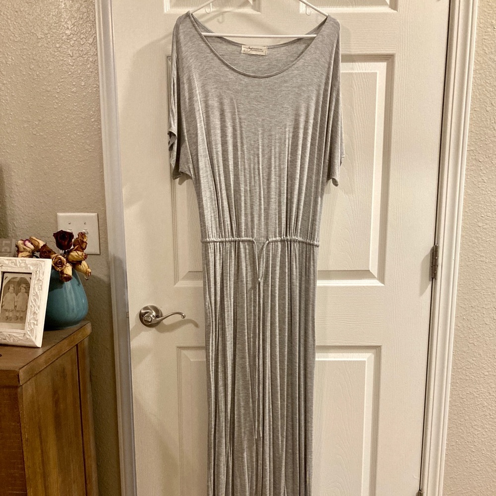 Grey casual maxi dress